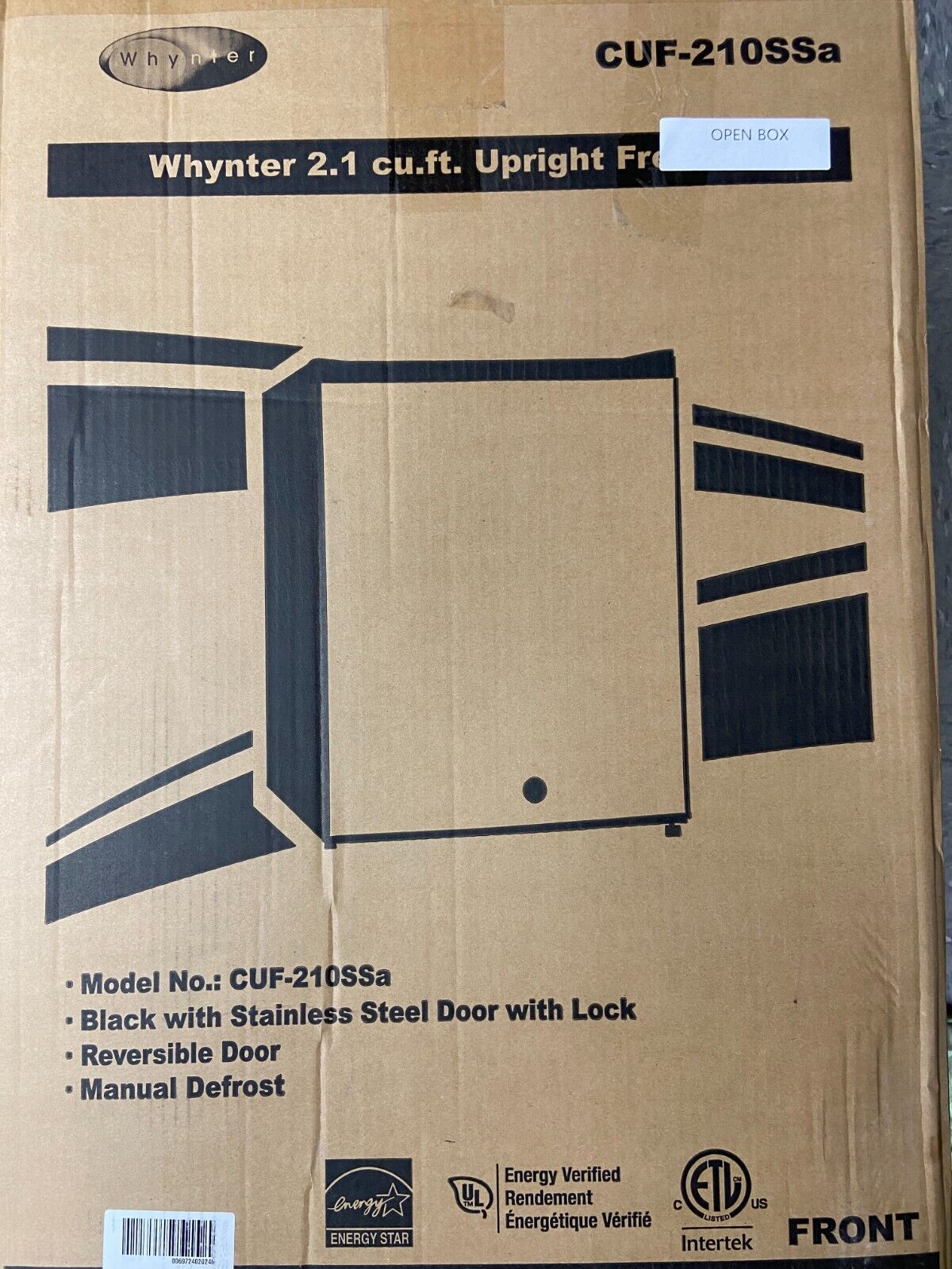 Whynter CUF-210SSa Mini, 2.1 Cubic Foot Energy Star Rated Small Upright Freeze