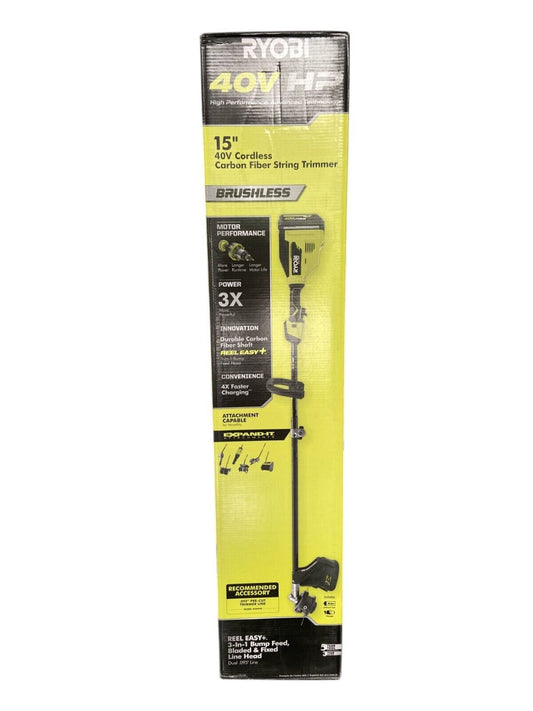 Ryobi RY40290 15" 40v HP Carbon Fiber Brushless String Trimmer (TOOL ONLY)