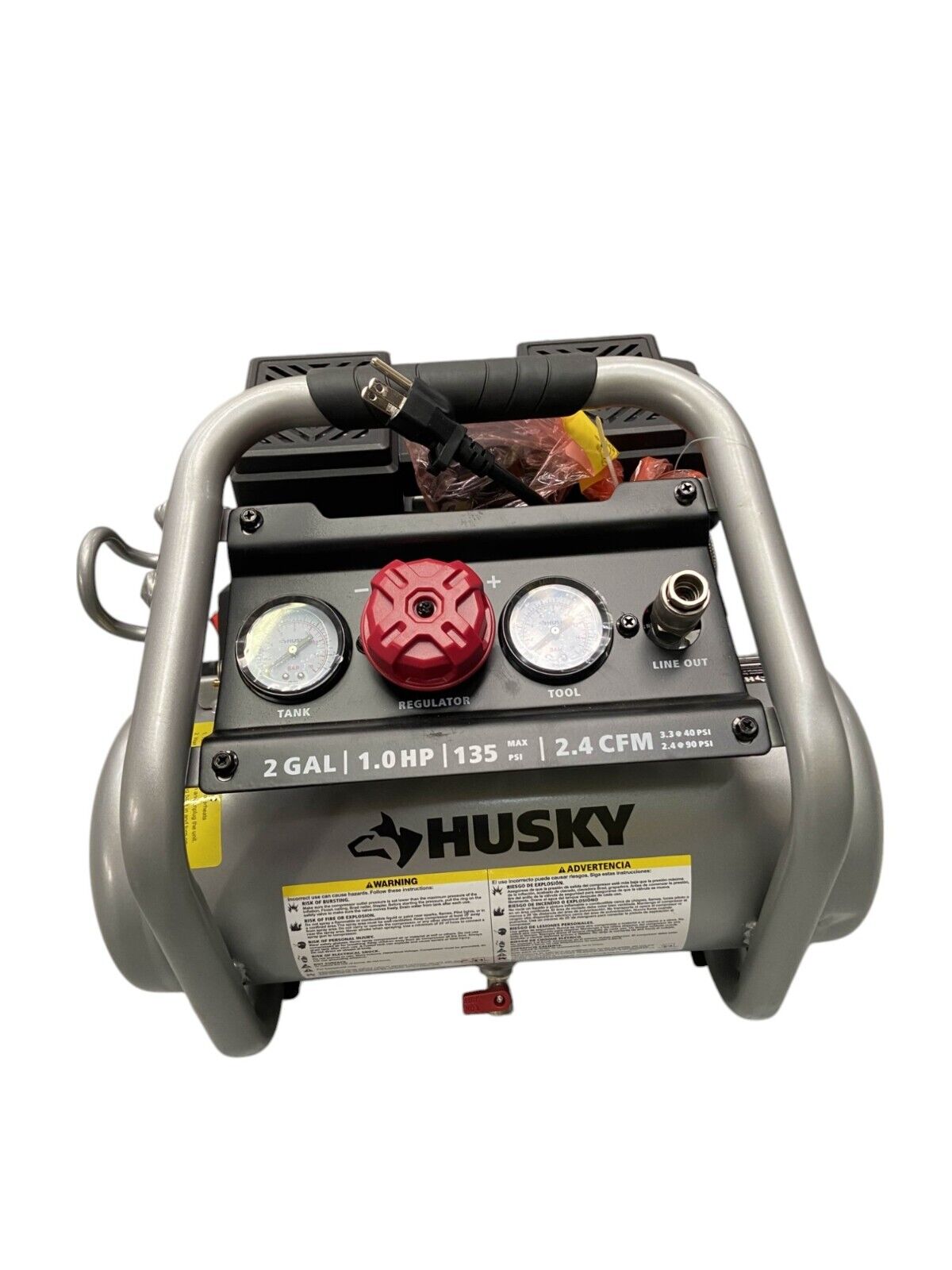 Husky 2 gal. 135 PSI Portable Electric Quiet Air Compressor