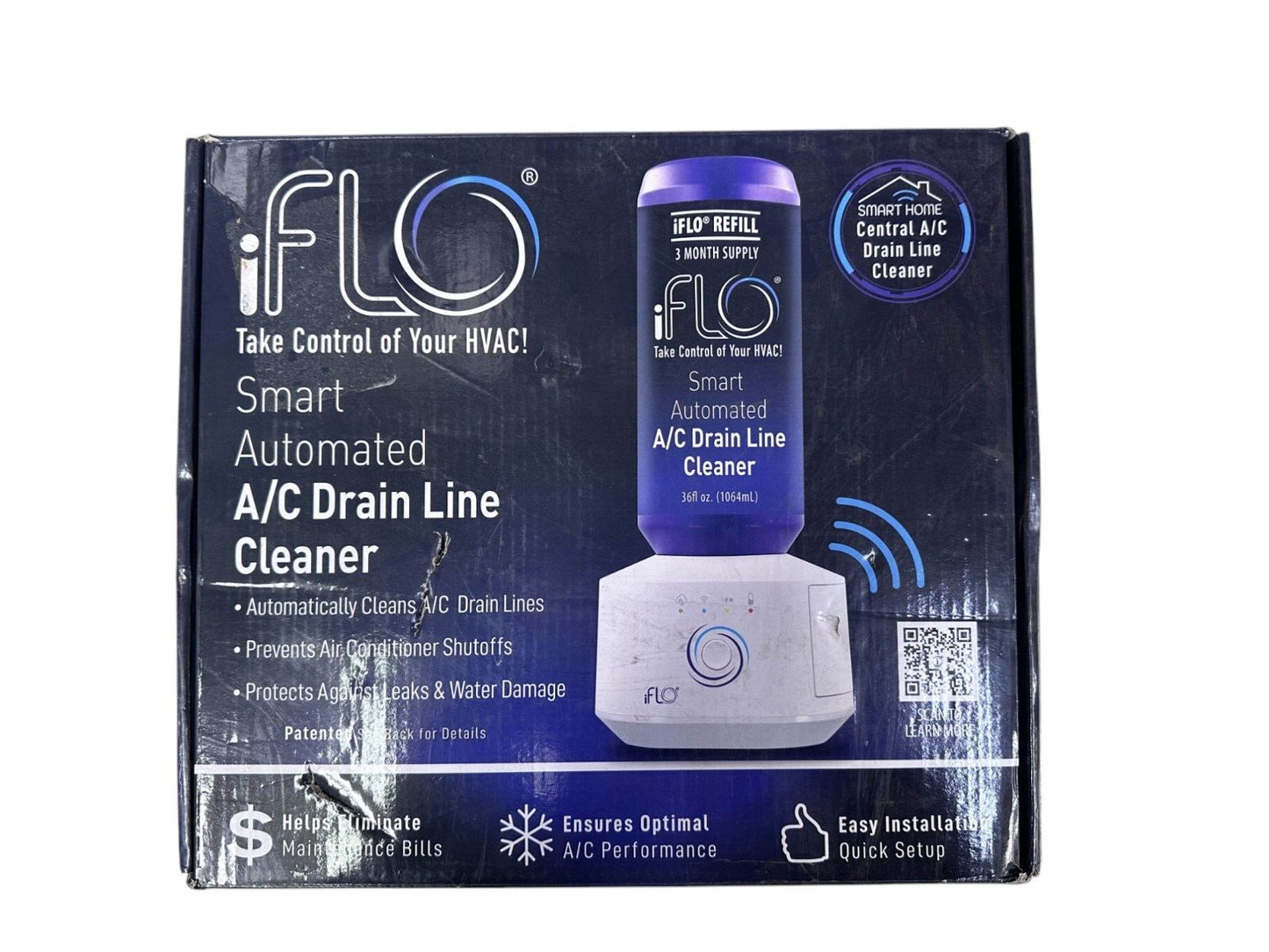 iFLO Smart Automated AC Drain Line Cleaning System -UNTESTED-READ-READ-