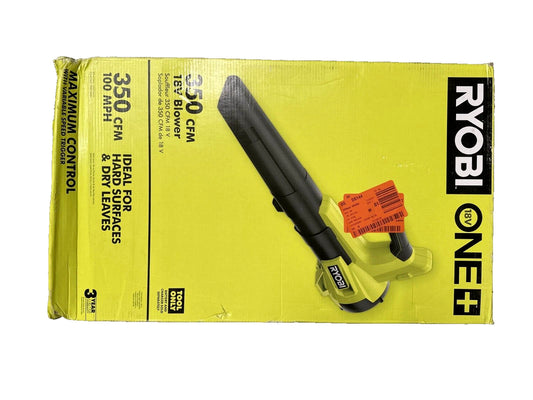 RYOBI PCLLB01B 18V 100 MPH 350 CFM Cordless Battery Variable-Speed Leaf Blower