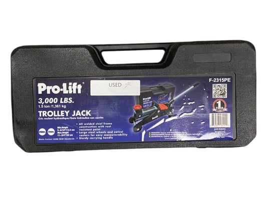 Pro-Lift F-2315PE Hydraulic Trolley Jack Car Lift Blow Molded Case - 3000 LBS